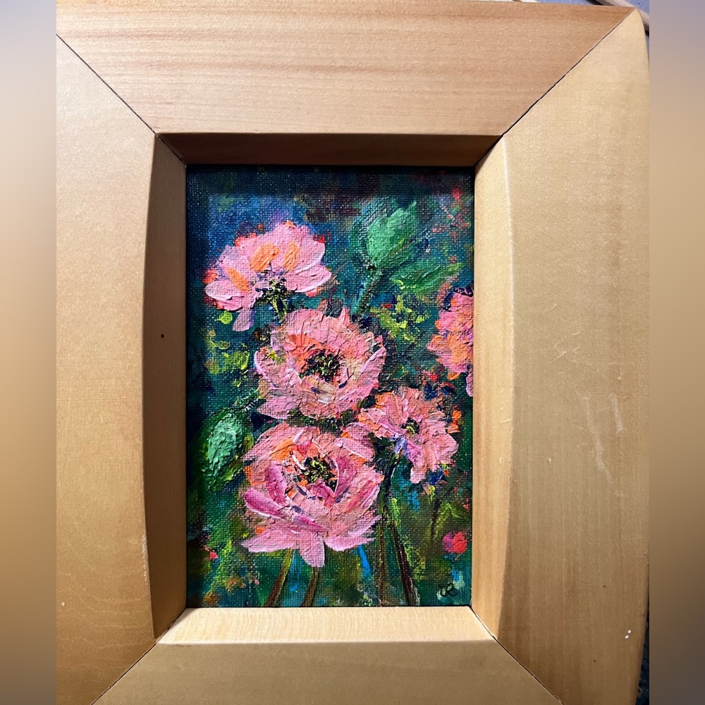 Original acrylic floral still life. 4x6” - Picture 5 of 5